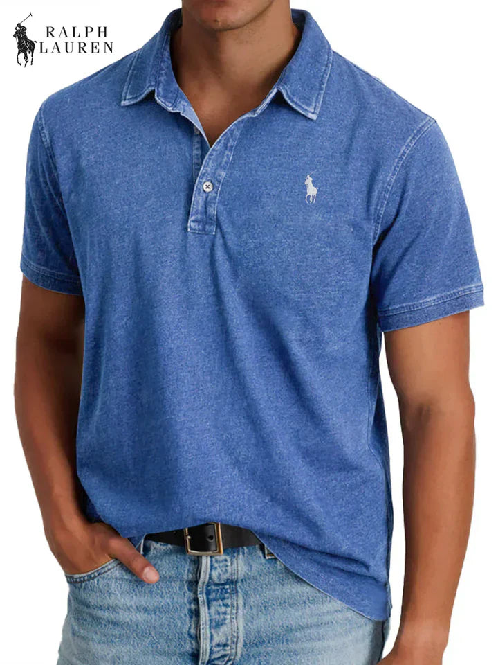Everyday Solid Color Retro Short Sleeve Collared Shirt